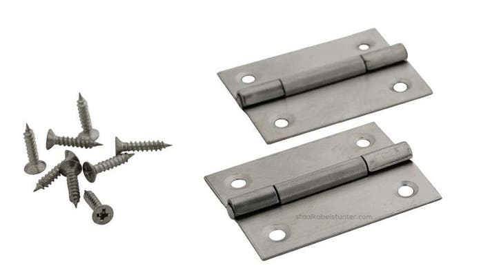 Rvs Scharnieren 49x38mm   2 stuks, Tuin en Terras, Overige Tuin en Terras, Verzenden