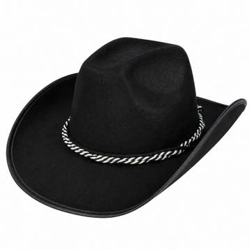 Cowboyhoed - Western Hoed - Vilt - Zwart, Nieuw