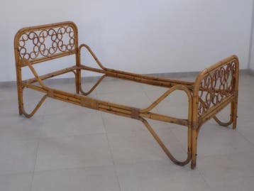 Lit - Bambou - Paire de lits simples en bambou,