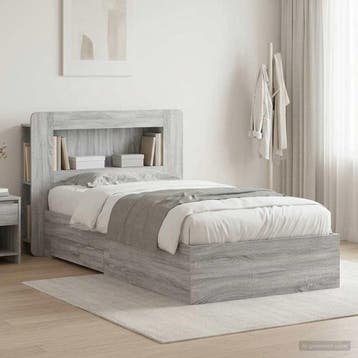 vidaXL Bedombouw met opslag Grijs Sonoma 80 x 200 cm Bewerkt, Verzenden, Nieuw