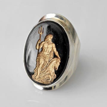 Zilver, Grand Tour-geïnspireerde Klassieke Griekse Poseidon