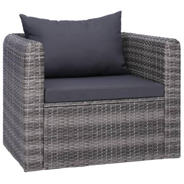 Fauteuil jardin resine grise - Seconde chance durable - 4..., Verzenden
