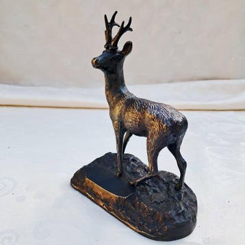 unbekkant - sculptuur, Bronze figur „Rehbock” - 17 cm -