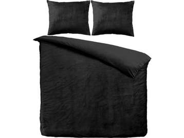 Veiling - Dekbedovertrek Velvet Veloers zwart 240x220cm+2slo, Huis en Inrichting, Nieuw