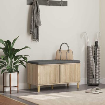 vidaXL Hallenbank Sonoma Eik 80 x 38 x 46 cm Geengineerd, Verzenden, Nieuw