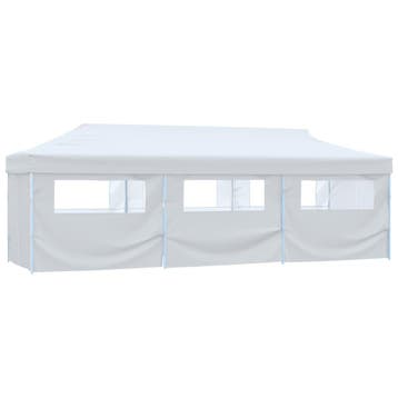 vidaXL Partytent pop-up met 8 zijwanden 3x9 m wit, Verzenden, Nieuw