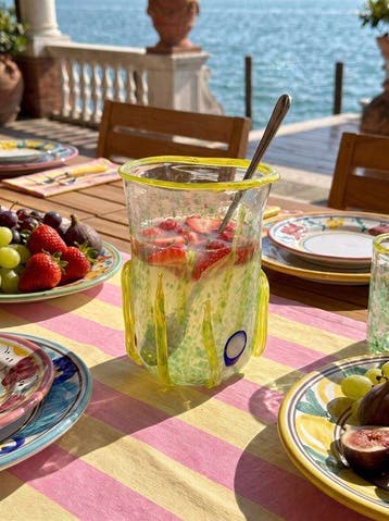 Vase - Verre de Murano - Pot à limonade avec des murrines, Antiquités & Art