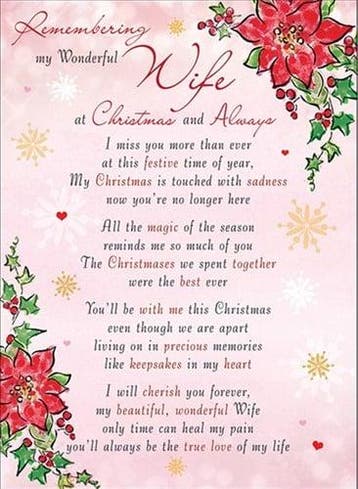 Rouwkaart herdenkingskaart my wonderful wife christmas &, Nieuw