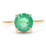 Bague - 14 carats Or jaune - 1.92ct. tw. Émeraude, Bijoux, Sacs & Beauté
