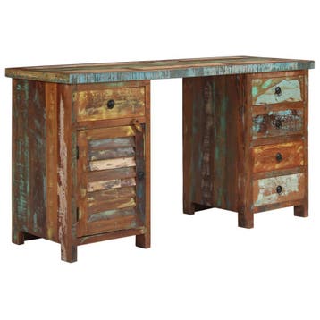 vidaXL Bureau 140x50x77 cm massief gerecycled hout, Verzenden