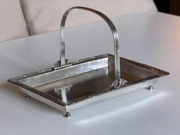 Dienblad - geplateerd met zilver - Dienblad met handvat van