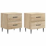 vidaXL Nachtkastje 2 pcs Sonoma Eiken 43 x 34,5 x 47,5 cm, Verzenden, Nieuw