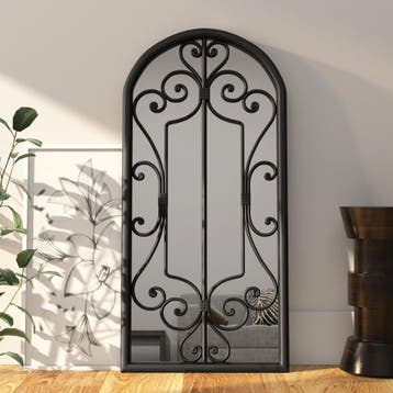 vidaXL Spiegel 100x45 cm ijzer zwart, Huis en Inrichting, Woonaccessoires | Spiegels, Verzenden, Nieuw