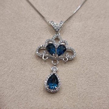Zonder minimumprijs - Ketting met hanger Zilver - 2.20ct.