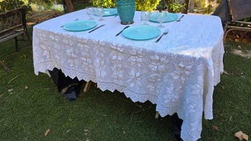 Nappe - 200 cm - 160 cm - Nappe faite au crochet.
