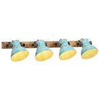 vidaXL Wandlamp 25 W E27 90x25 cm verweerd blauw, Verzenden, Nieuw