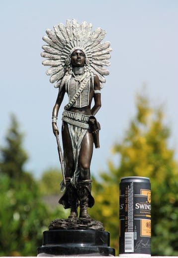 Sculpture, Indian gepatineerd brons - 46 mm - bronze et