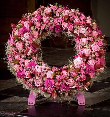 OASIS® Mini Krans 42 cm met staander oase voor verse bloemen, Nieuw