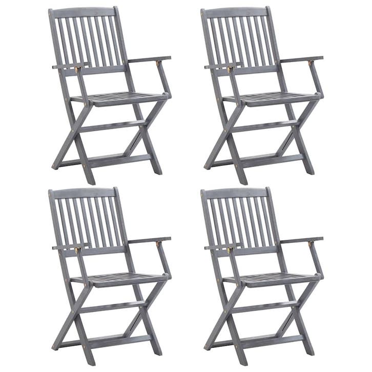 vidaXL Tuinstoelen inklapbaar 4 st massief acaciahout, Tuin en Terras, Tuinstoelen, Nieuw, Verzenden