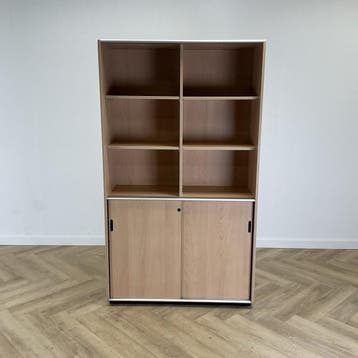 hoge schoolkast vv 8 legborden (hxbxd) 193x110x46 cm, beuken, Gebruikt