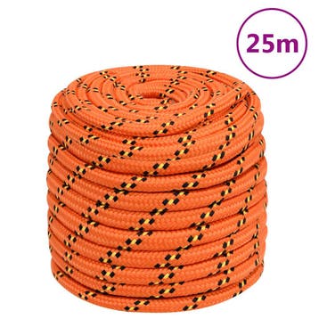 vidaXL Boottouw 18 mm 25 m polypropyleen oranje, Verzenden, Nieuw