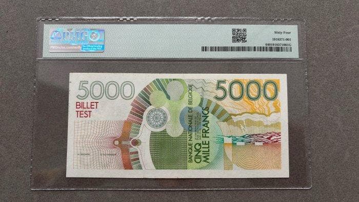 België. - 5000 Francs - ND (1982) - Test Note, Timbres & Monnaies, Billets de banque | Europe | Billets non-euro