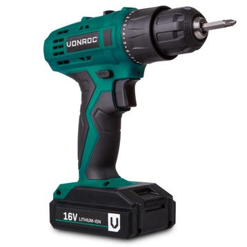 Accuboormachine 16V | Incl. 1x accu, oplader en schroefbits, Doe-het-zelf en Bouw, Verzenden, Nieuw