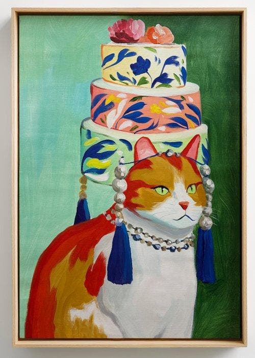 E. García - El gato y el pastel XL, Antiek en Kunst, Kunst | Schilderijen | Modern