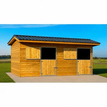 Houten paardenstal 6x3m + extra oversteek van 1,20m - 2 x, Dieren en Toebehoren, Nieuw