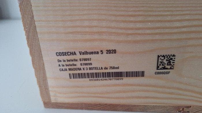 2020 Vega Sicilia Valbuena 5º - Ribera del Duero - 3 Flessen, Collections, Vins
