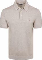 Tommy Hilfiger Knitted Polo Beige maat Maat 52/54 (L) Heren, Maat 52/54 (L), Verzenden, Beige, Tommy Hilfiger