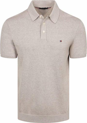 Tommy Hilfiger Knitted Polo Beige maat Maat 52/54 (L) Heren, Kleding | Heren, Polo's, Maat 52/54 (L), Verzenden, Beige, Tommy Hilfiger