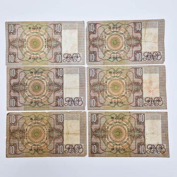 Pays-Bas. - 6 x 10 Gulden - 1936/1938 - PL36 (Sans prix de