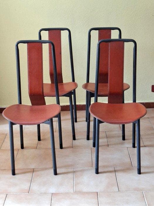 Zanotta - Achille Castiglioni - Stoel (4) - Irma - Leder, Antiquités & Art, Art | Objets design