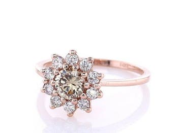 Zonder minimumprijs - Ring - 14 karaat Roségoud - 0.80ct., Handtassen en Accessoires, Nieuw