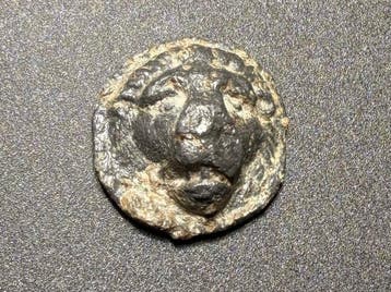Oud-Romeins Lood Militaire phalera met een geembosseerd