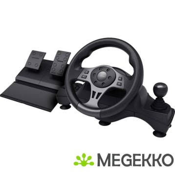 Trust GXT 289 Movi Zwart USB Stuur + Pedalen, Games en Spelcomputers, Spelcomputers | Overige, Verzenden, Nieuw