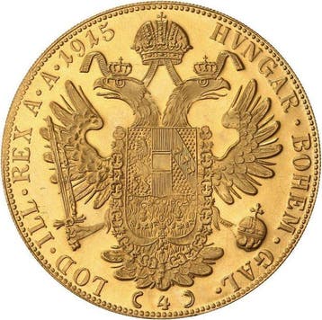 13,96 grams - Or .980 - 4 Ducat Austria 1915 - 986‰