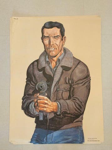 malik - 5 Vintage politie schietschijf/poster - Jaren 1980, Antiek en Kunst