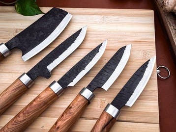 Keukenmes - Kitchen knife set - 730 - Staal, Hout,
