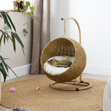 Hangstoel voor katten - naturel / wit - 45 x 60 x 75 cm, Tuin en Terras, Verzenden, Nieuw
