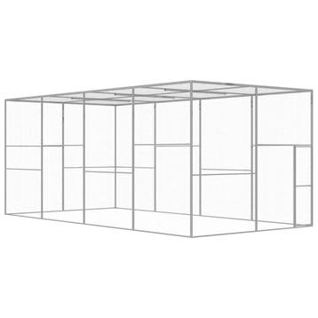 vidaXL Kattenkooi 6x3x2,5 m gegalvaniseerd staal, Dieren en Toebehoren, Verzenden, Nieuw