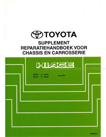 2001 TOYOTA HIACE CHASSIS & CARROSSERIE (SUPPLEMENT)