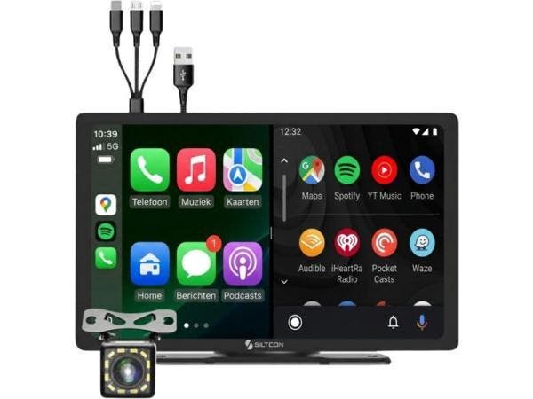 Veiling - Siltcon carplay opzetscherm 9 inch met HD camera, Auto diversen, Autonavigatie, Nieuw