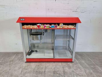 HCB Popcornmachine Popcorn machine met warmhoudvitrine 230V, Ophalen of Verzenden