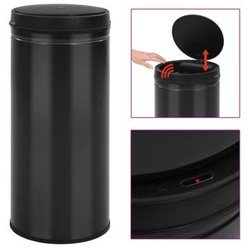 vidaXL Prullenbak met automatische sensor 80 L koolstofstaal, Verzenden, Nieuw