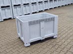 Klein grijze palletboxen 1.20 x 80 x 79 met deksel (Tonnen), 150 liter of meer, Ophalen, Zo goed als nieuw, Kunststof
