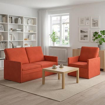 vidaXL bank / zetelstel 2 pcs Rood Oranje Corduroy stof, Huis en Inrichting, Verzenden, Nieuw