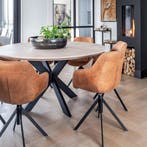 Tafel rond massief eikenhout  Matrix 8x4, Huis en Inrichting, Tafels | Eettafels, Nieuw