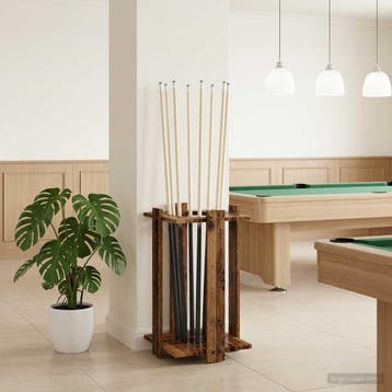 vidaXL Biljartkeu-stand Bewerkt hout 42 x 43 x 60 cm Oud, Verzenden